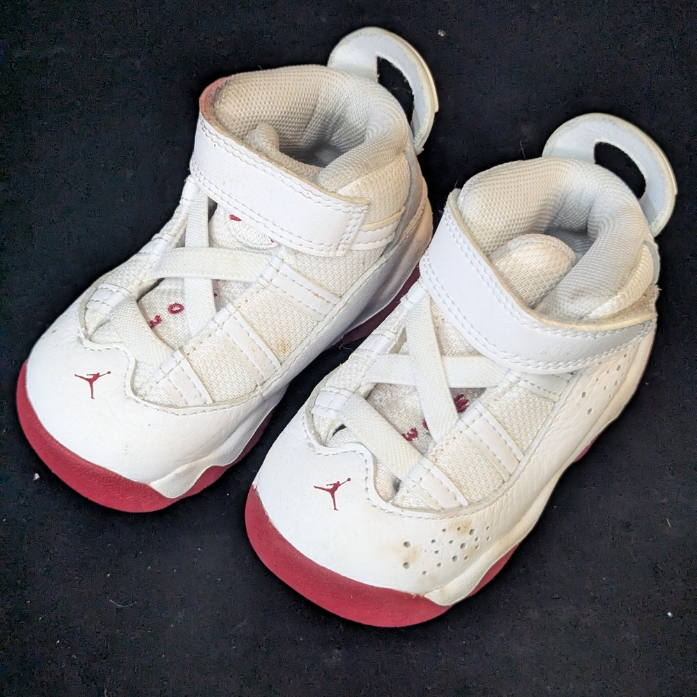 Nike Air Jordan 6 Rings TD White Hibiscus 323420-116 Toddler Baby Size 4C